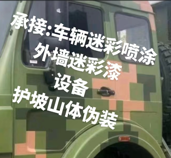 临高外墙和地面的迷彩漆施工